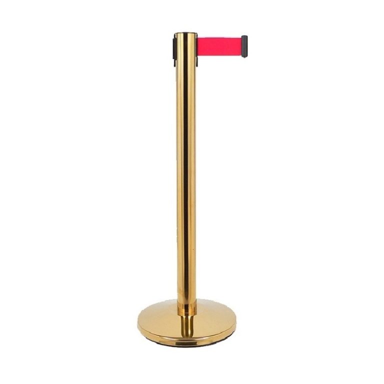 Gold retractable belt stanchion post