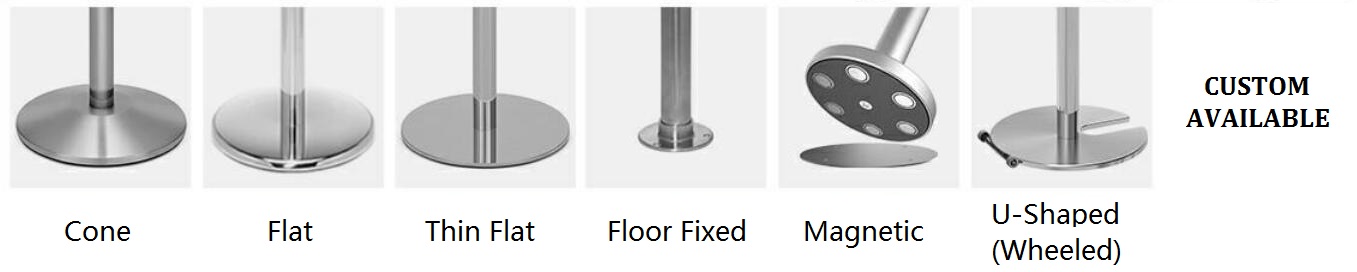 retractable belt barrier base